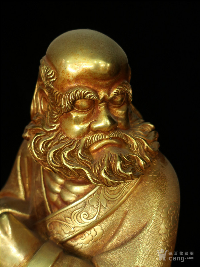 清代铜鎏金达摩坐像图片