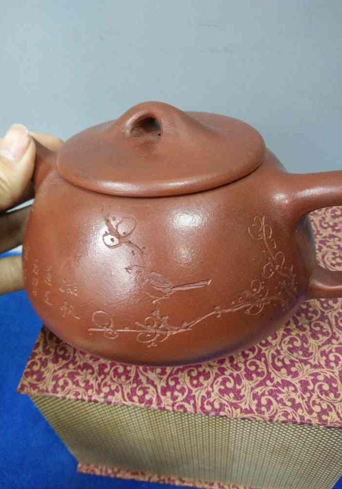 名人顾景舟手绘石瓢老紫砂壶