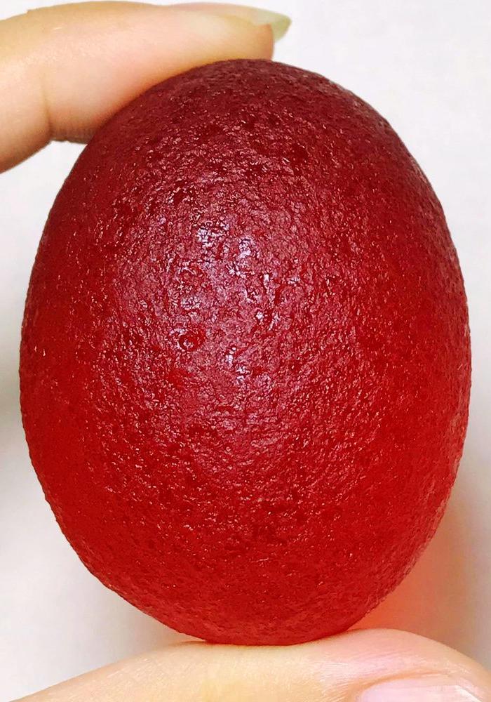 天外来物!红艳如血天然库尔勒血陨石原石完美全通透满红超大陨石