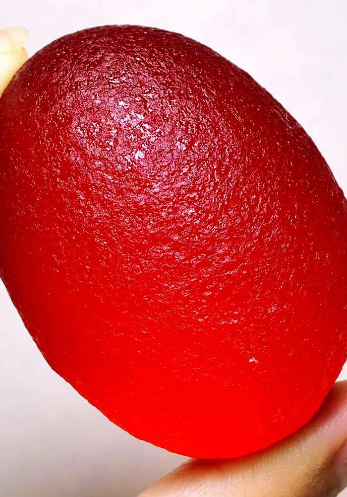 天外来物!红艳如血天然库尔勒血陨石原石完美全通透满红超大陨石