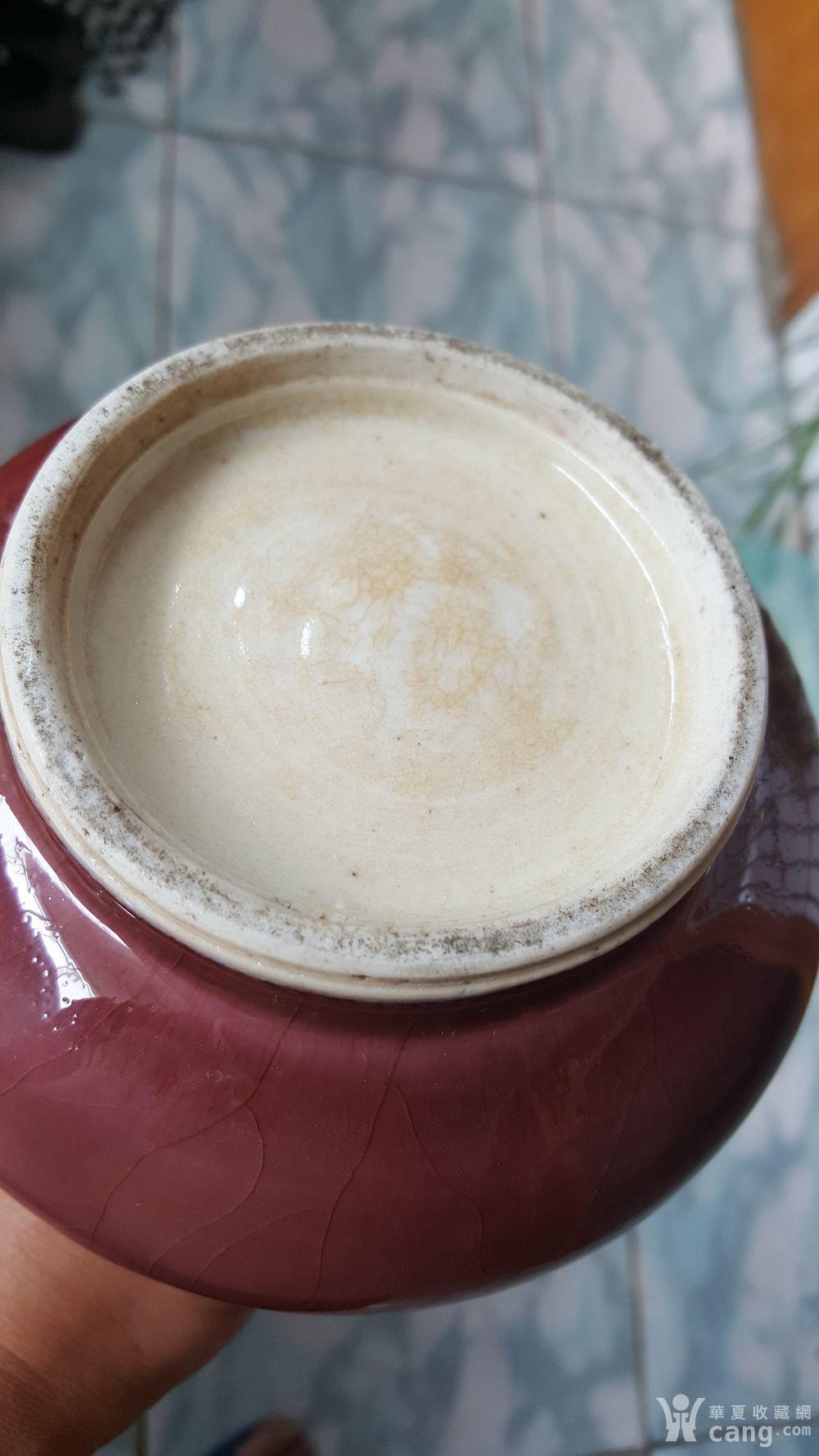 晚清 红釉荸荠瓶