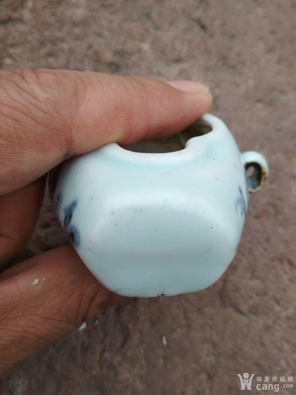 元青花海棠口鸟食罐