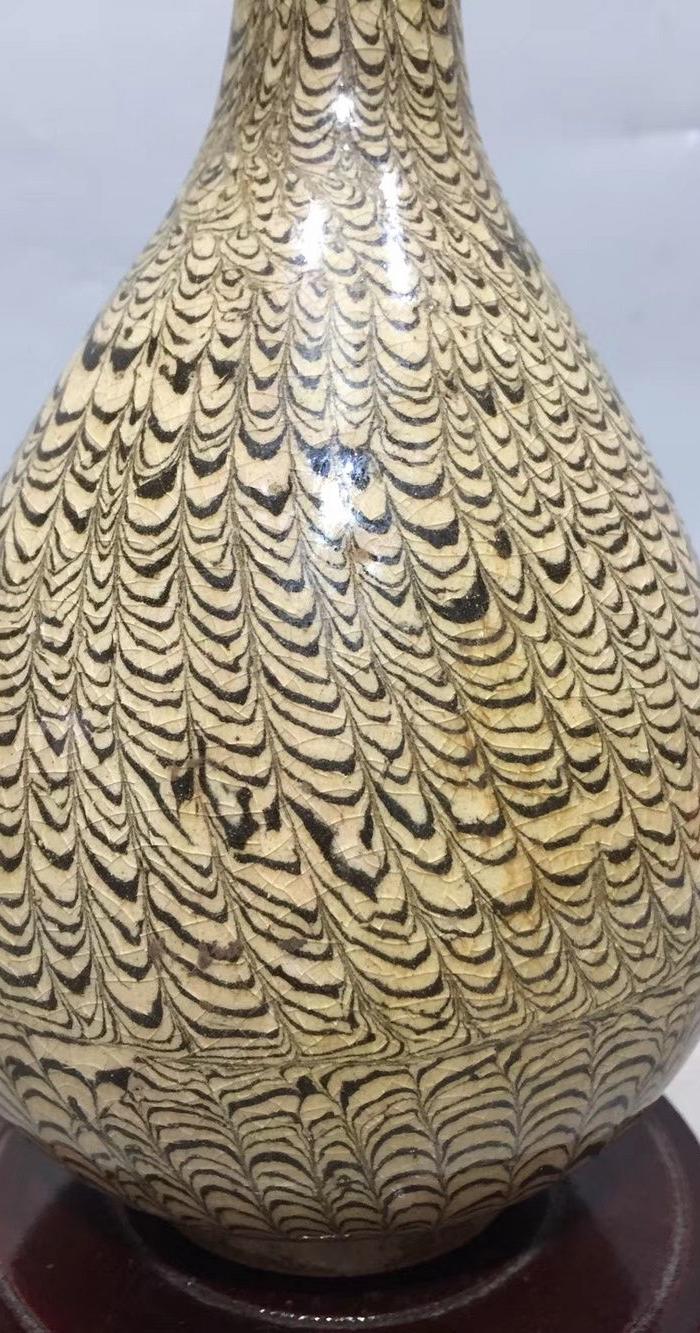 绞胎瓷玉壶春瓶