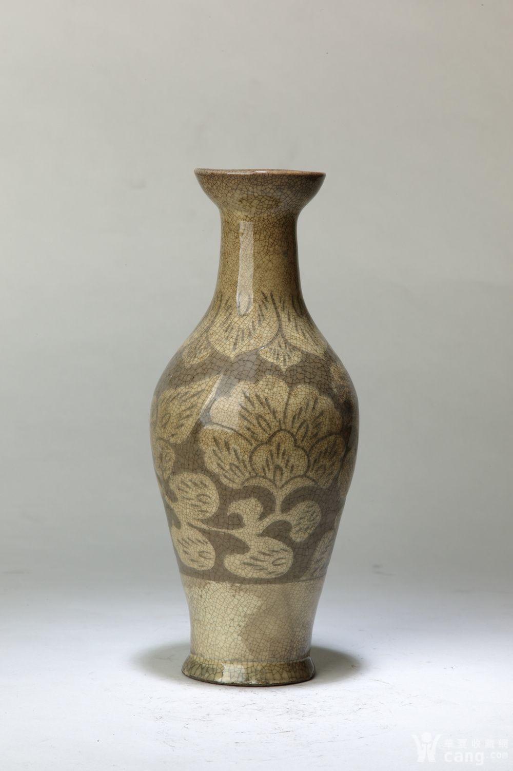 清代磁州窑花卉瓶,花瓶