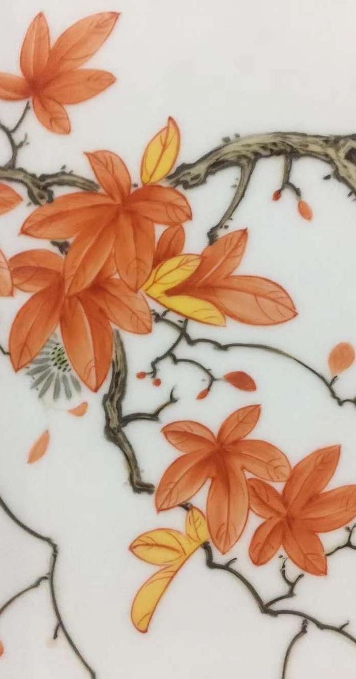 李明亮矾红虫草瓷板