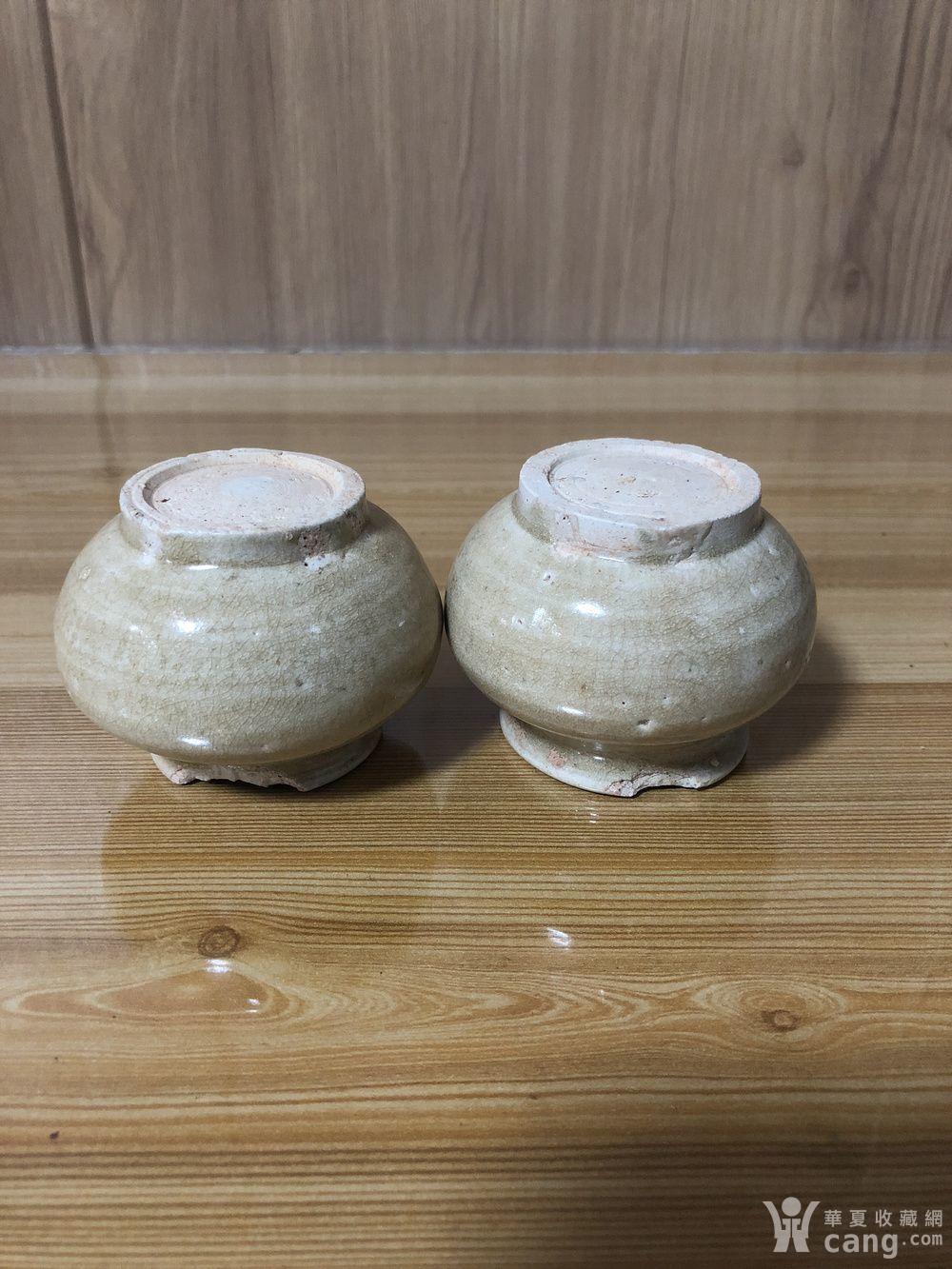 宋 青白釉小罐一对