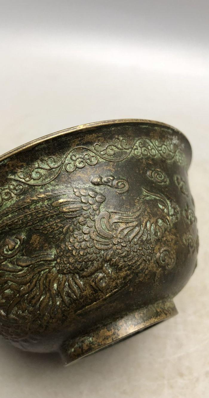 龙凤福寿铜碗a0341