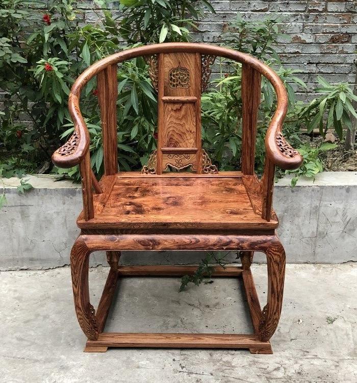 老海南黄花梨椅子清代圈椅王皇宫椅明清老家具古董别墅会所会馆