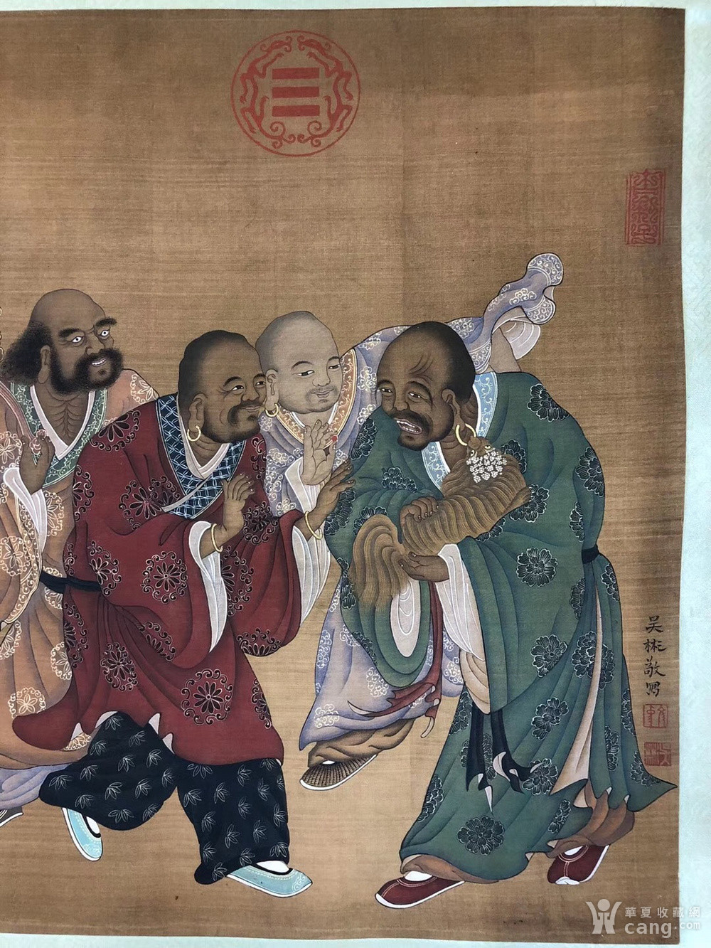 明代画家吴彬绢本人物画