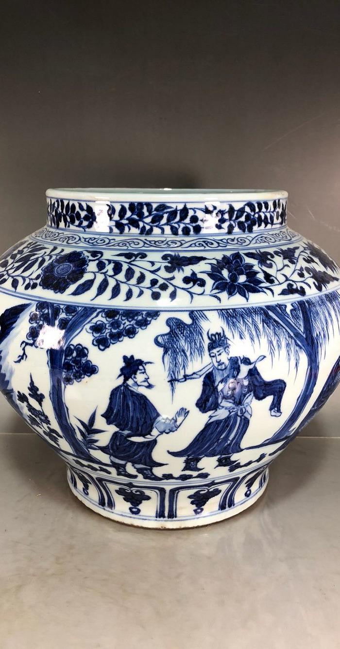 元青花三顾茅庐罐