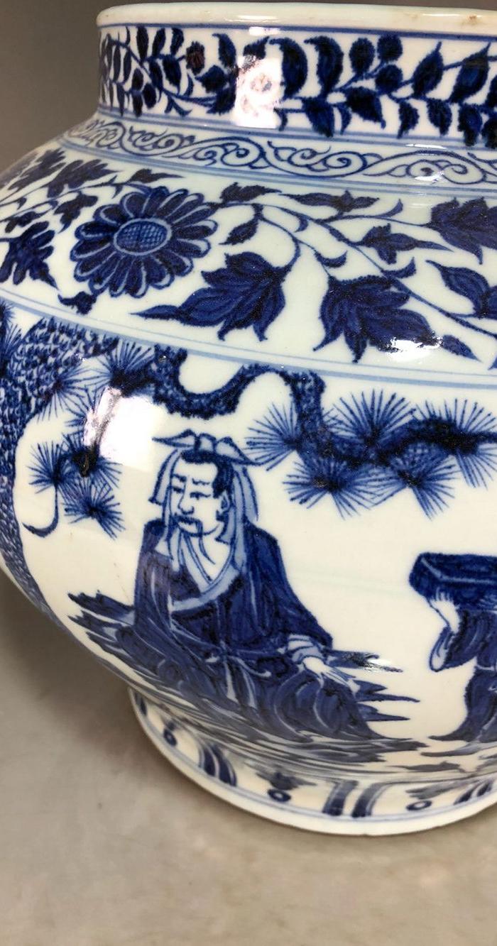 元青花三顾茅庐罐