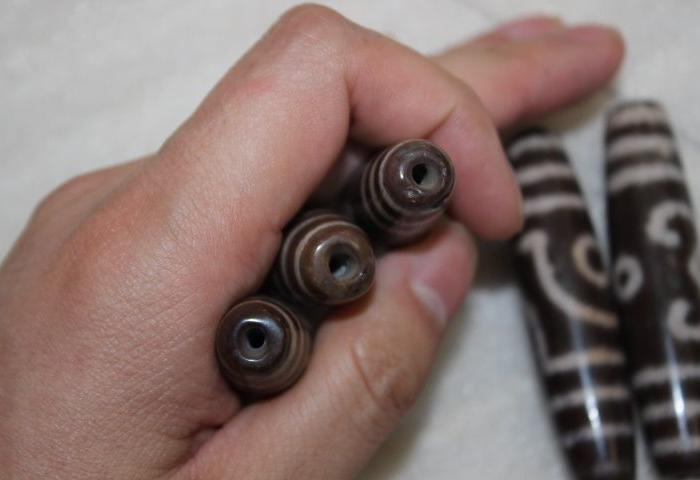 朱砂红老天珠5个