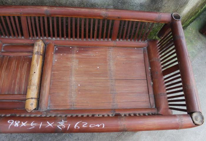 民俗老物件老竹编小孩老床老竹床传统婴儿竹床民俗博物馆摆设品