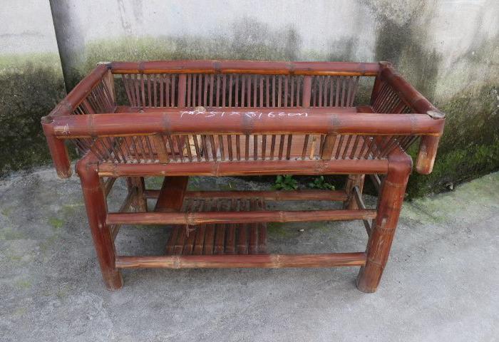 民俗老物件老竹编小孩老床老竹床传统婴儿竹床民俗博物馆摆设品