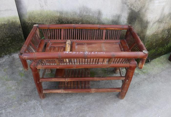 民俗老物件老竹编小孩老床老竹床传统婴儿竹床民俗博物馆摆设品