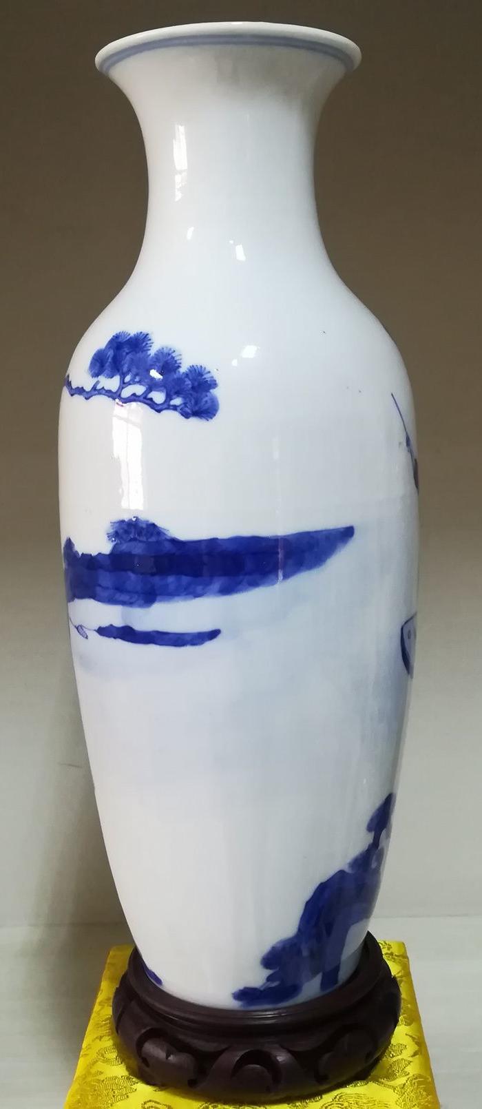 清光绪,青花 群贤毕至 图,大号柳叶瓶