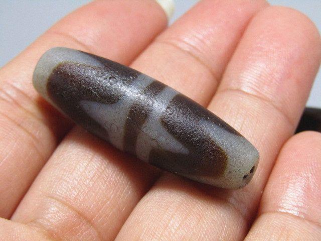 藏传玛瑙 山水天珠 风化极佳