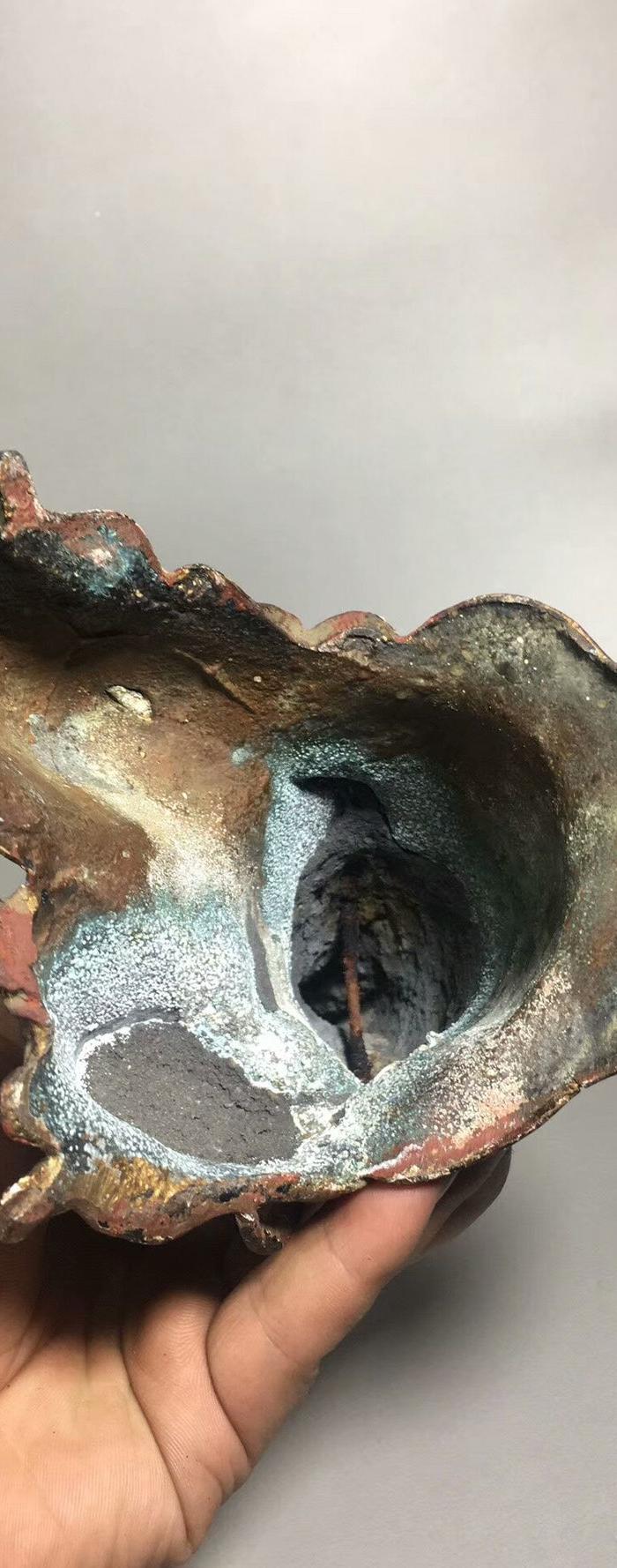 回流 铜 加彩 骑象观音 高 40公分 重 6500克