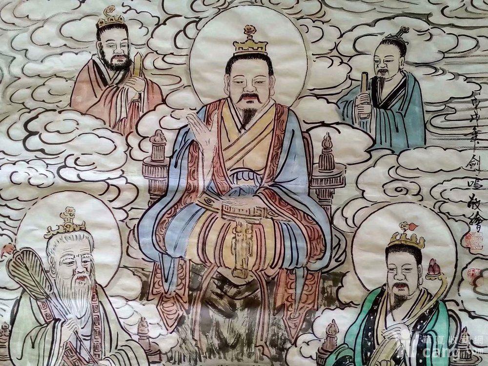 保证纯手工绘画,道教三清祖师画像,人物画国画,四尺中堂大尺寸