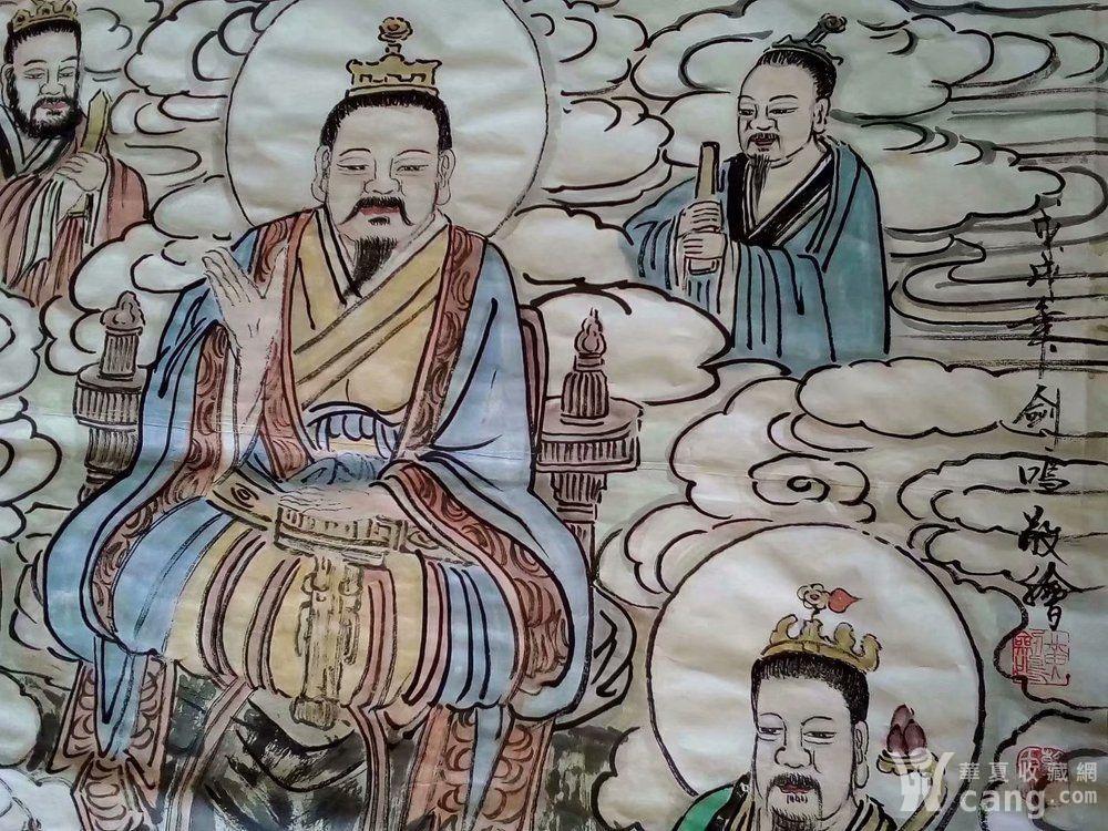 保证纯手工绘画,道教三清祖师画像,人物画国画,四尺中堂大尺寸