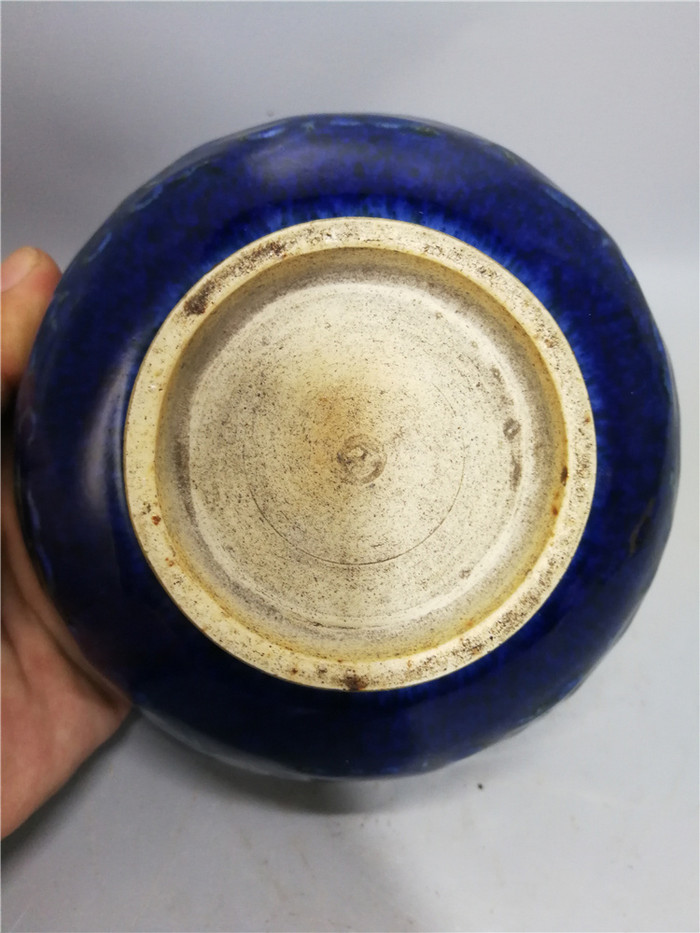 霁蓝釉花卉大碗