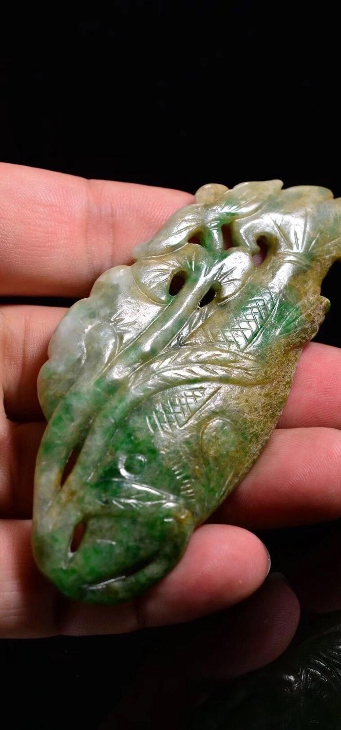 明清时期老翡翠年年有余