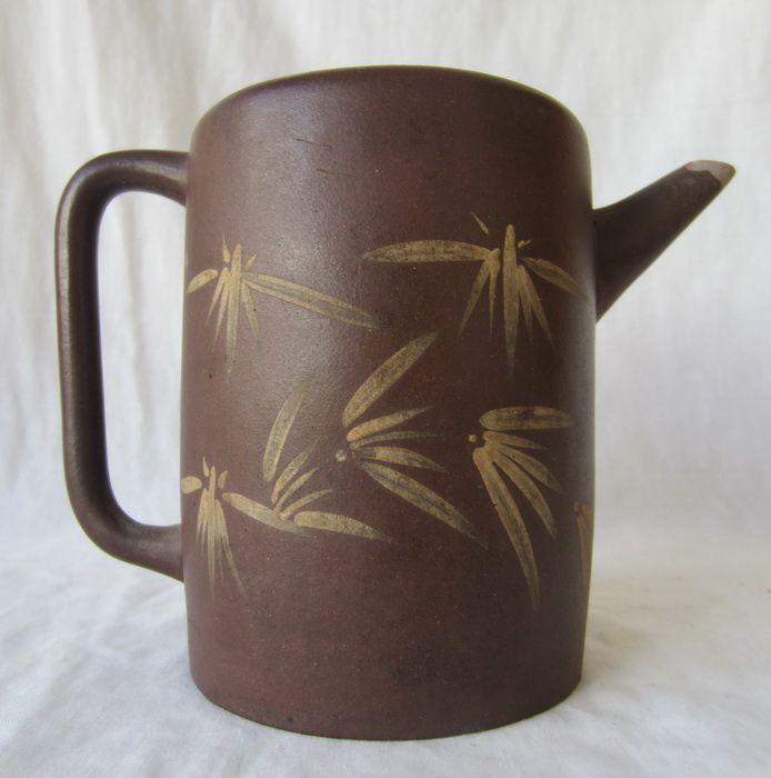 上富款泥彩高桩残紫砂壶