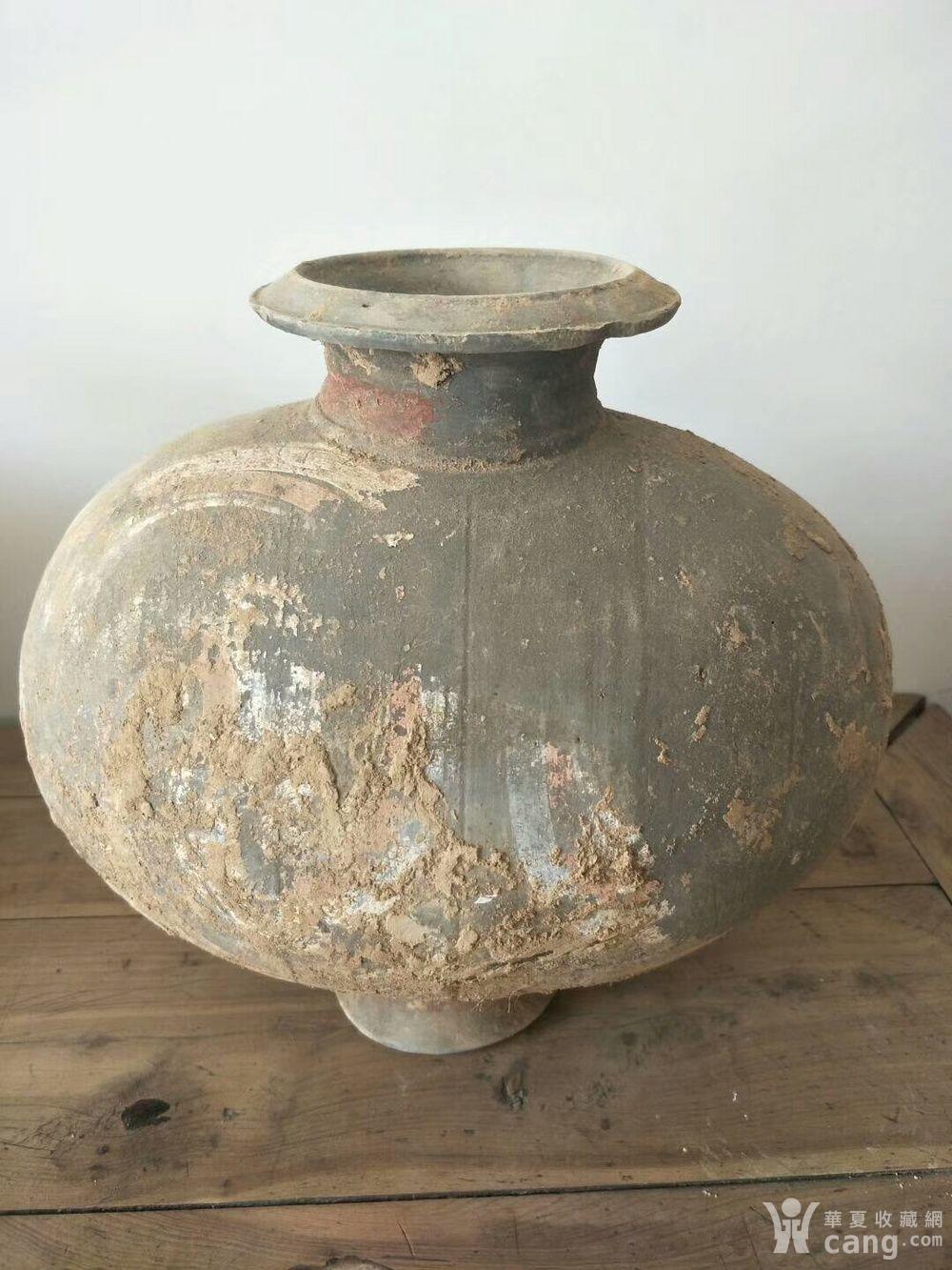 陶器 彩绘鸭蛋罐