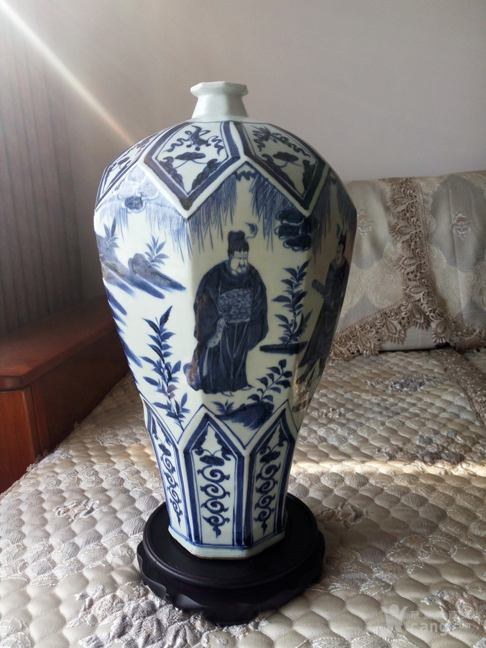 元青花八棱人物故事梅瓶图片_来自藏友chunlei_瓷器_地摊交易_华夏