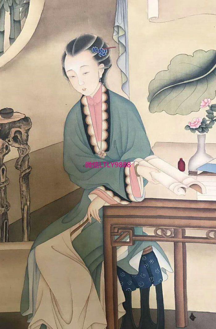 郎世宁手绘仕女图人物画