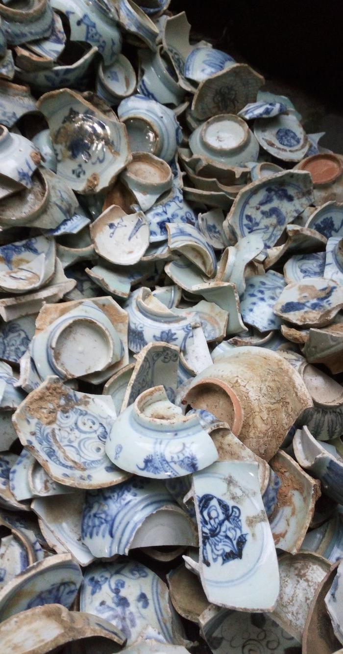 明代明中晚期青花瓷片残件老碎瓷标本包老