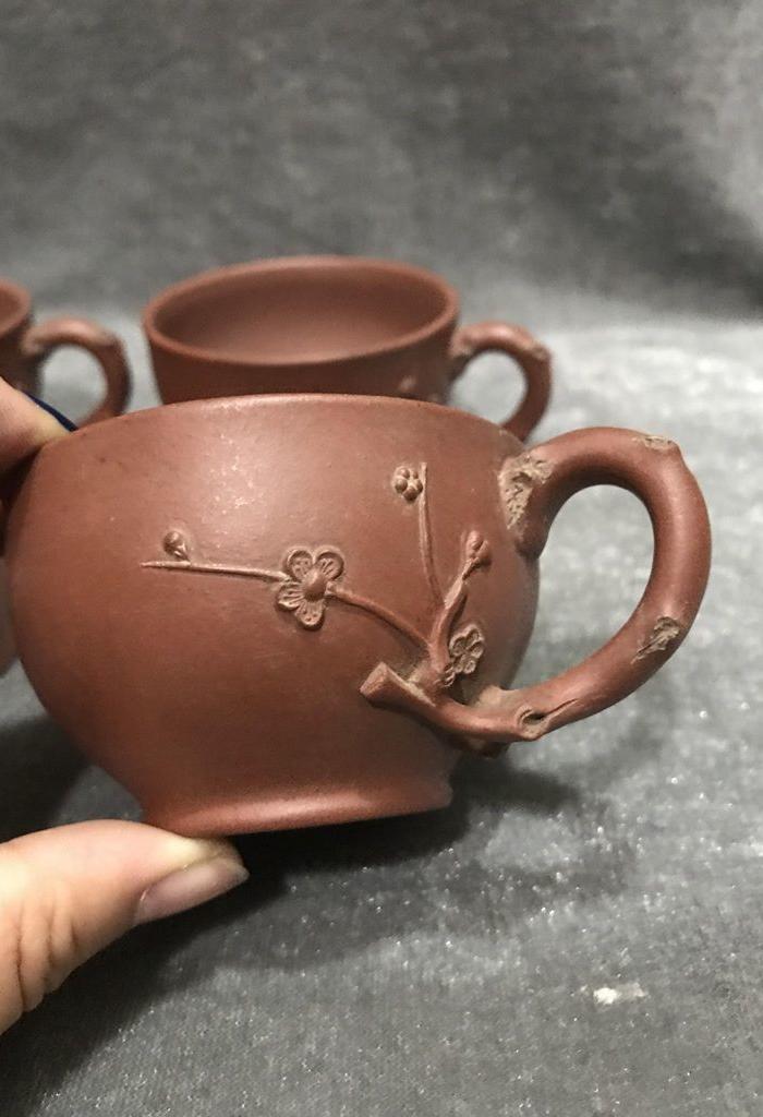 顾景舟梅花紫砂壶一壶四杯