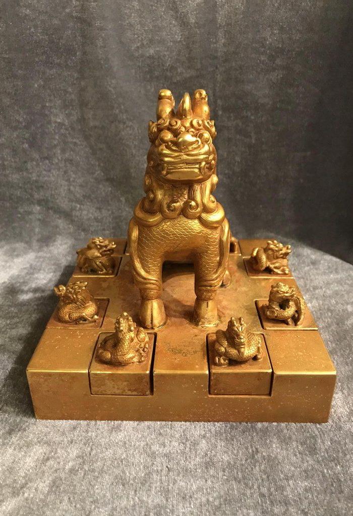 鎏金龙生九子印章