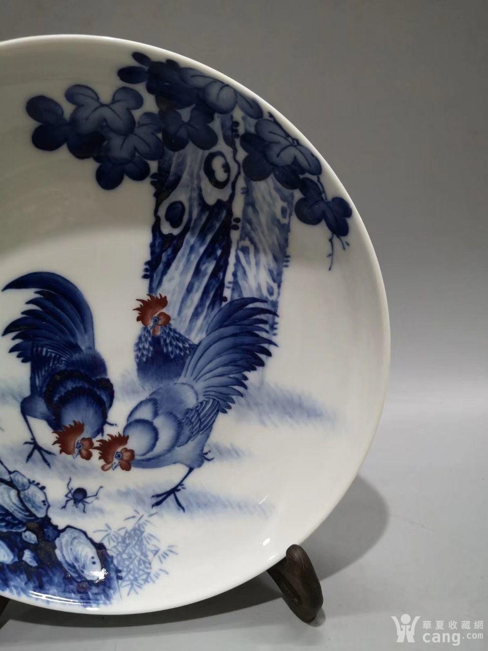 青花鸡纹盘