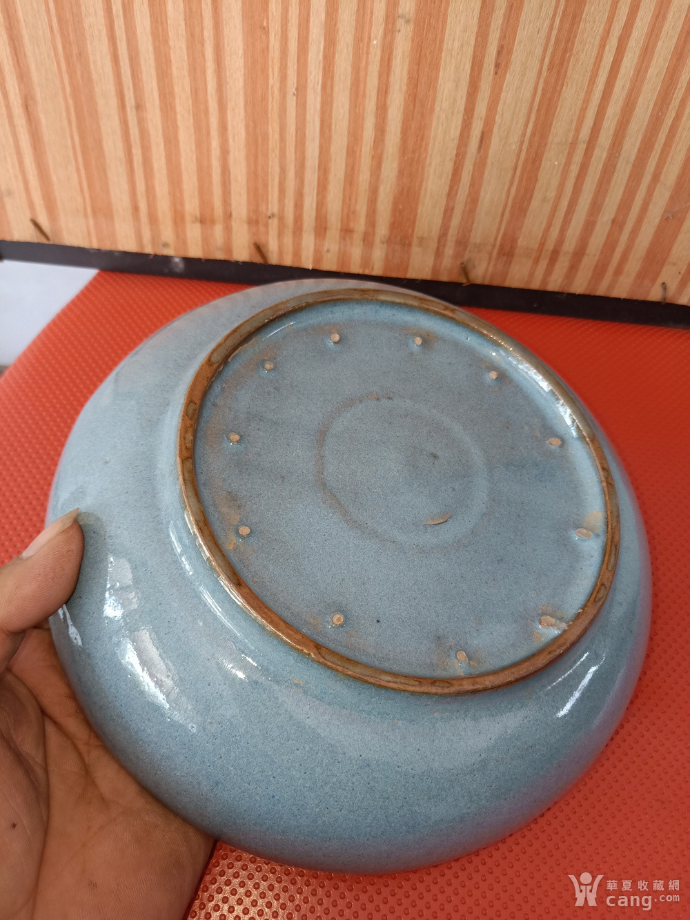 官钧窑深腹支钉大盘老存货