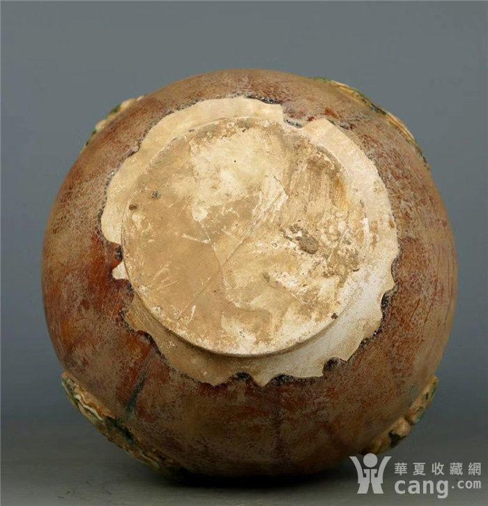 唐代183 唐三彩小开片暗饰刻瓷花卉纹赏瓶