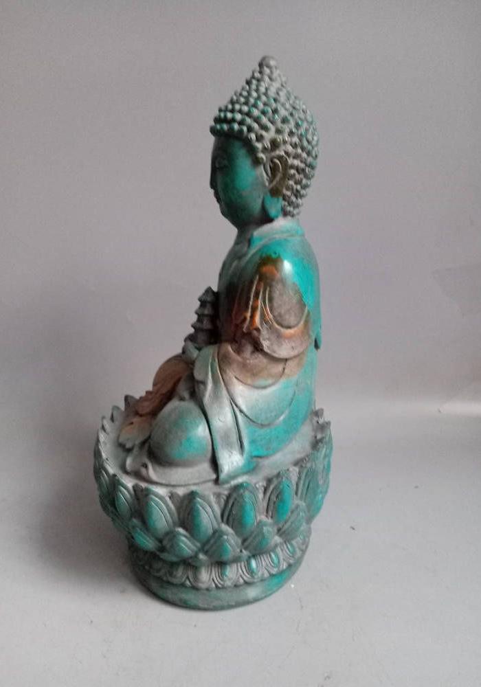 少见的老绿松石佛像摆件