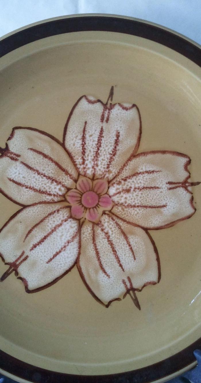 13 建国初期湖南铜官窑釉下彩花卉盘