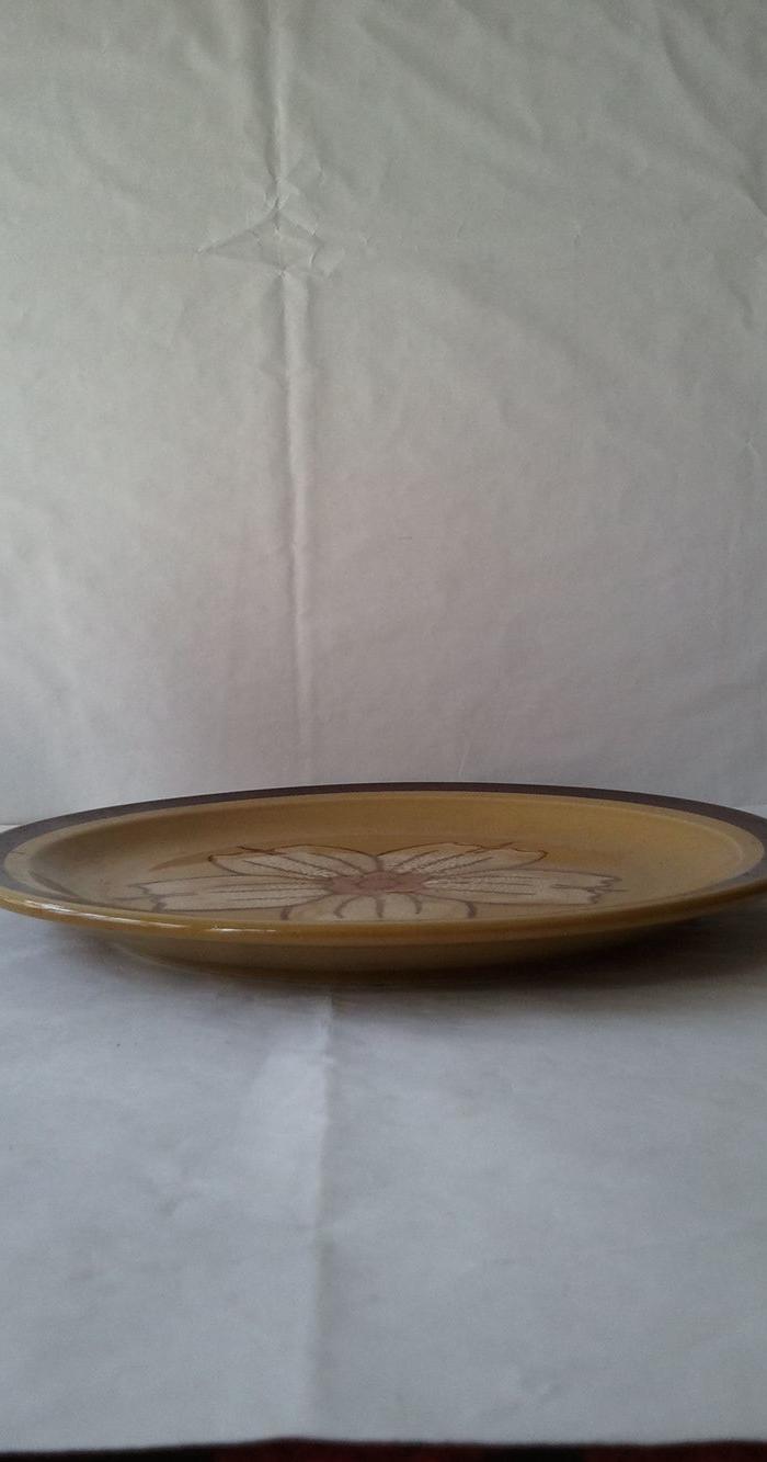 13 建国初期湖南铜官窑釉下彩花卉盘