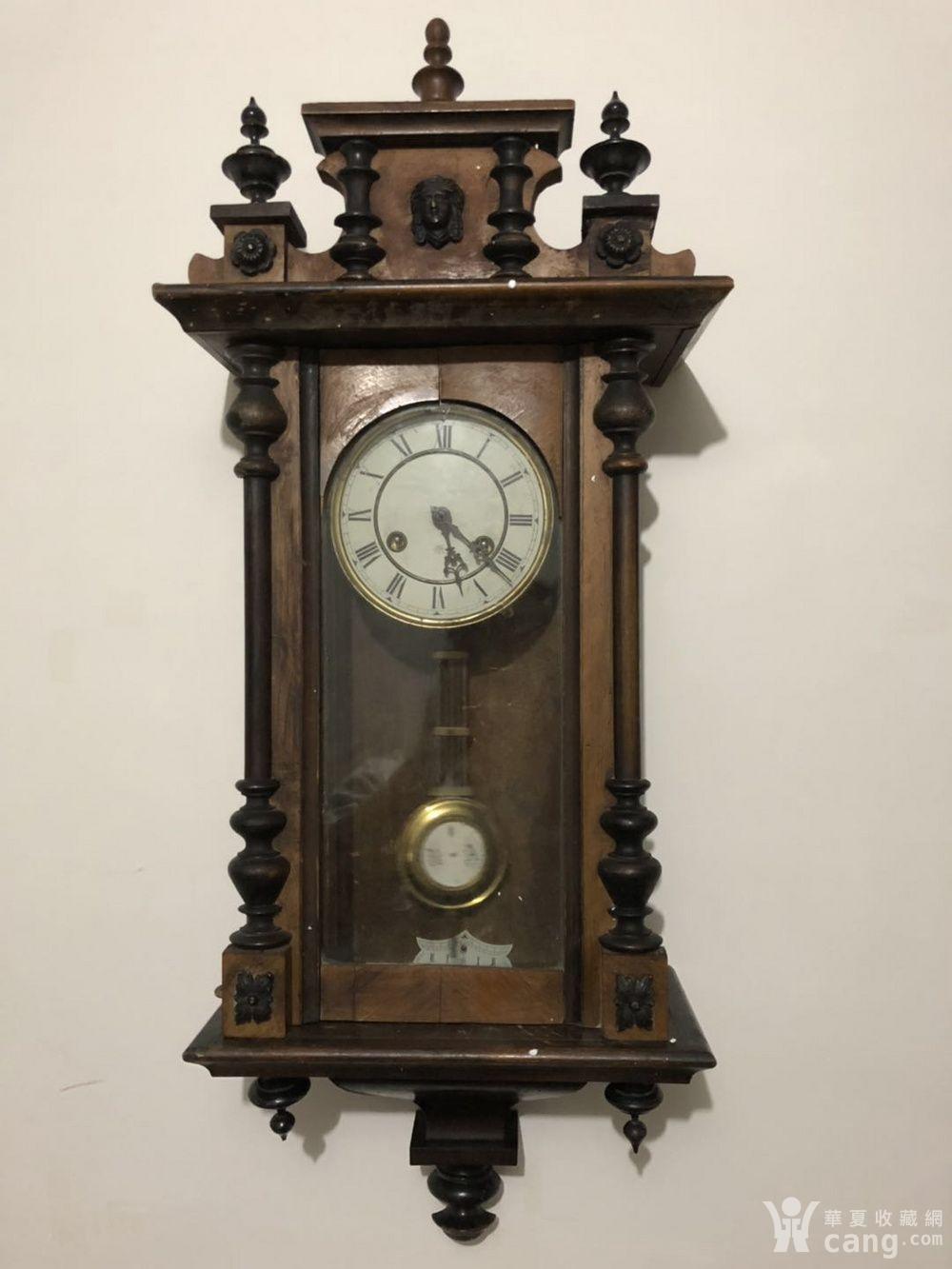 德国宝星古董机械挂钟座钟老钟表上弦打簧包邮