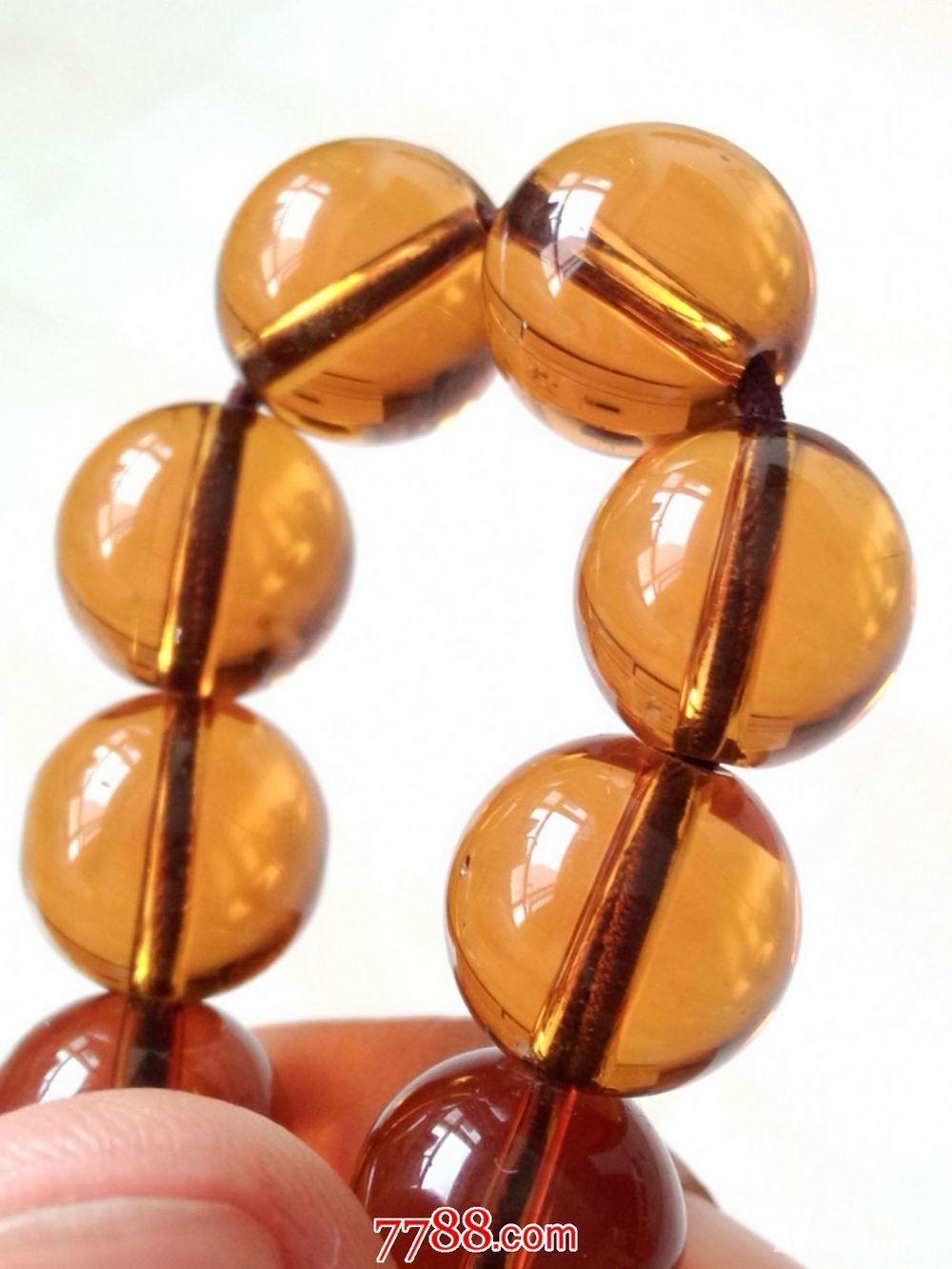 全品14颗珠橙色水晶手链