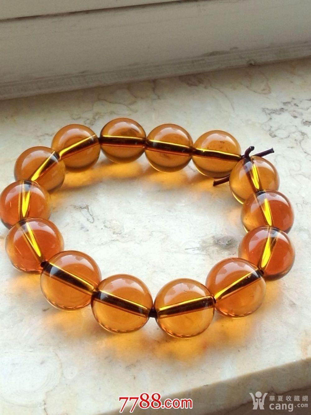 全品14颗珠橙色水晶手链