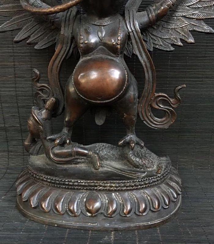 铜大鹏金翅鸟王佛像铜器摆件长