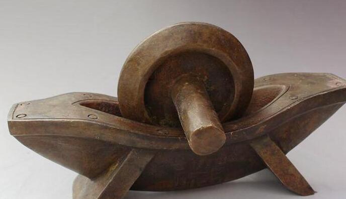 纯黄铜实心药碾子 中药捣药罐 捣药钵 捣蒜器 捣药盅