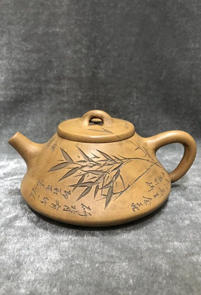 杨彭年石瓢竹叶壶