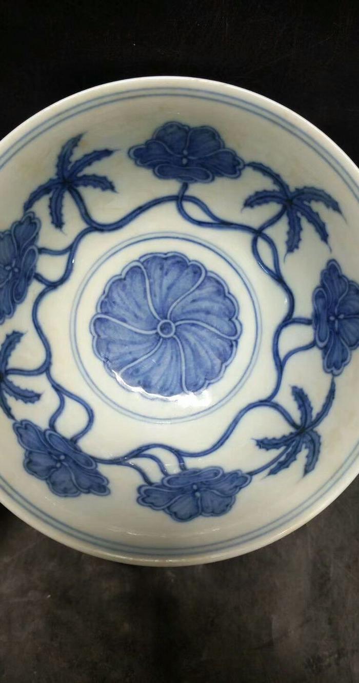 成化 青花秋葵碗
