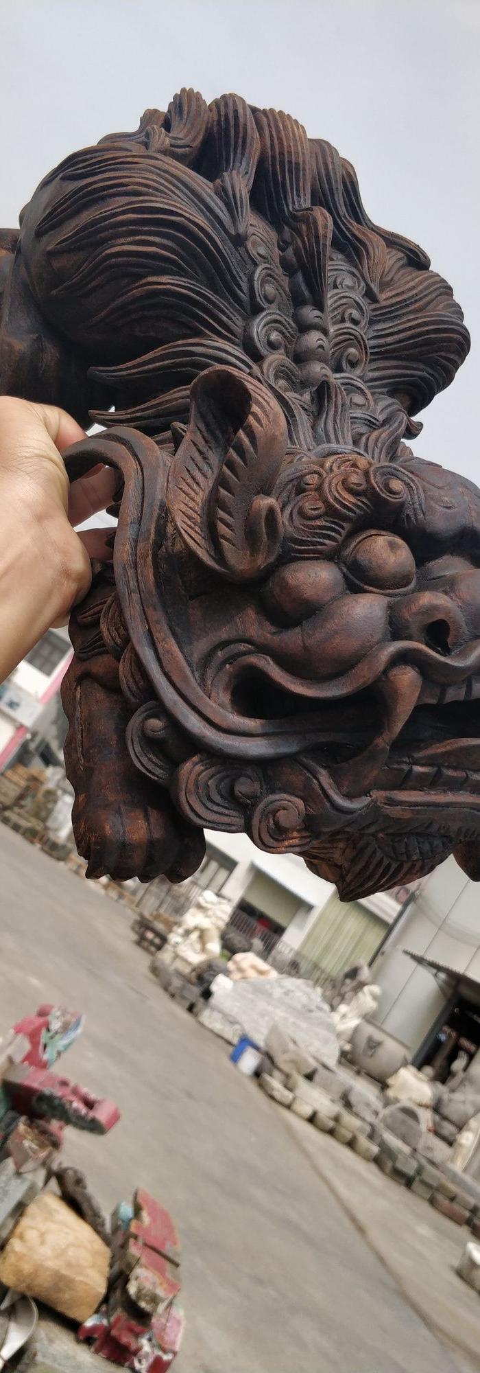 香樟木木雕狮 房梁大卧狮