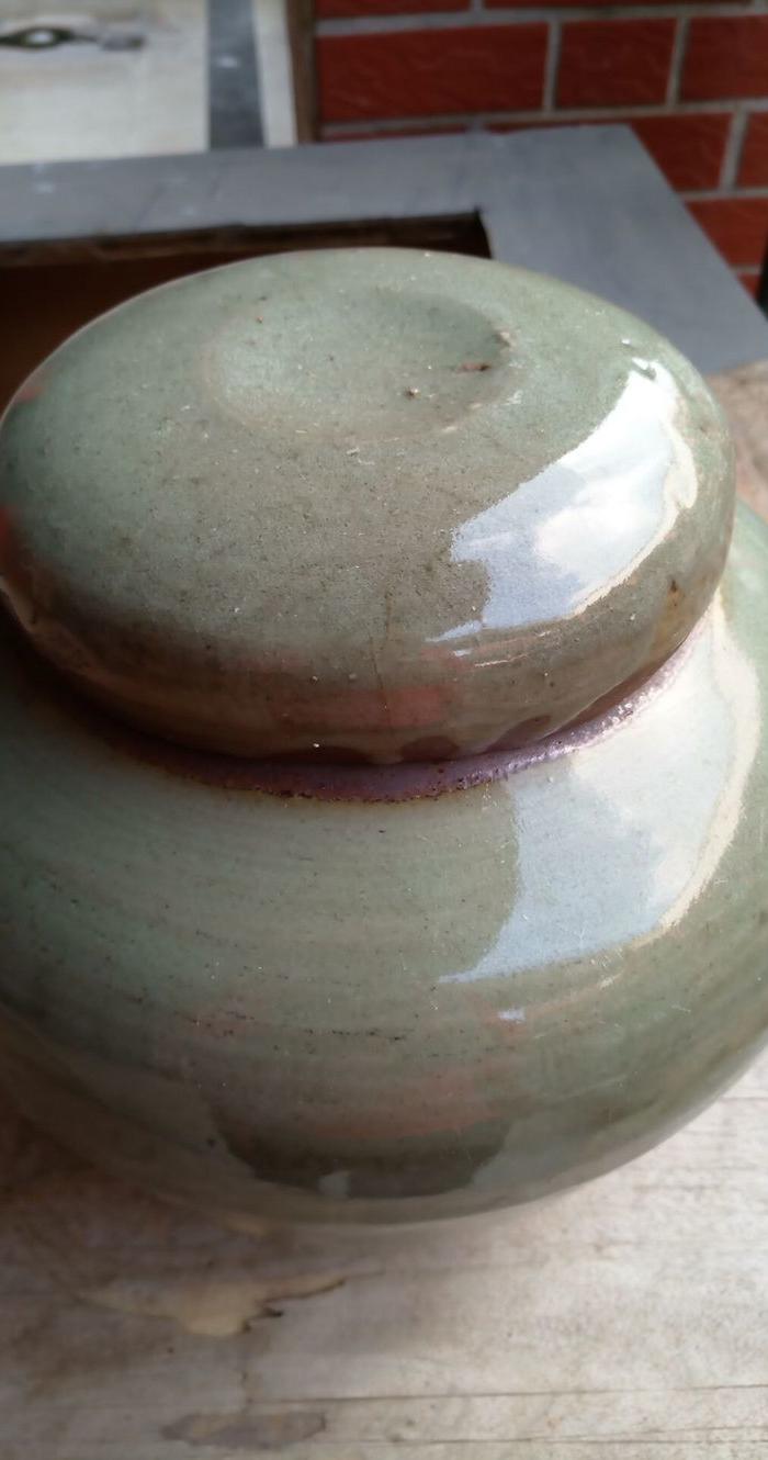 明代青釉大盖罐