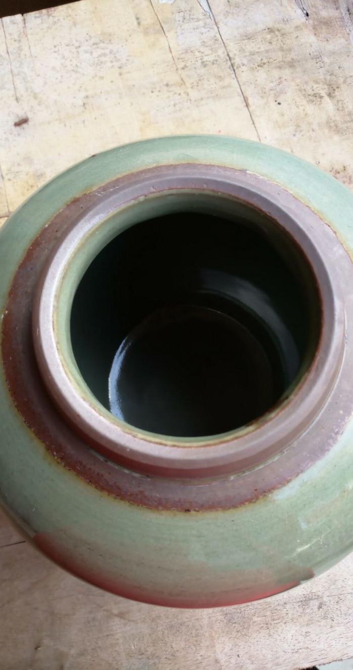 明代青釉大盖罐