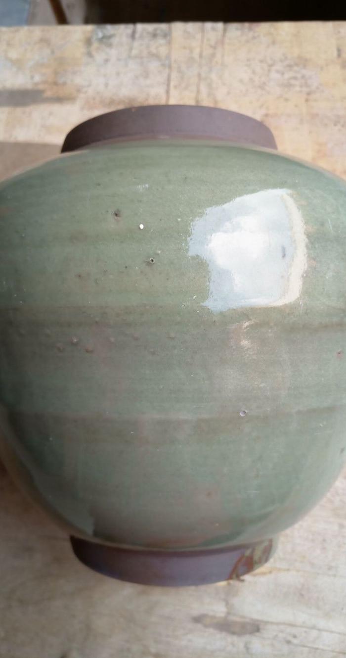 明代青釉大盖罐